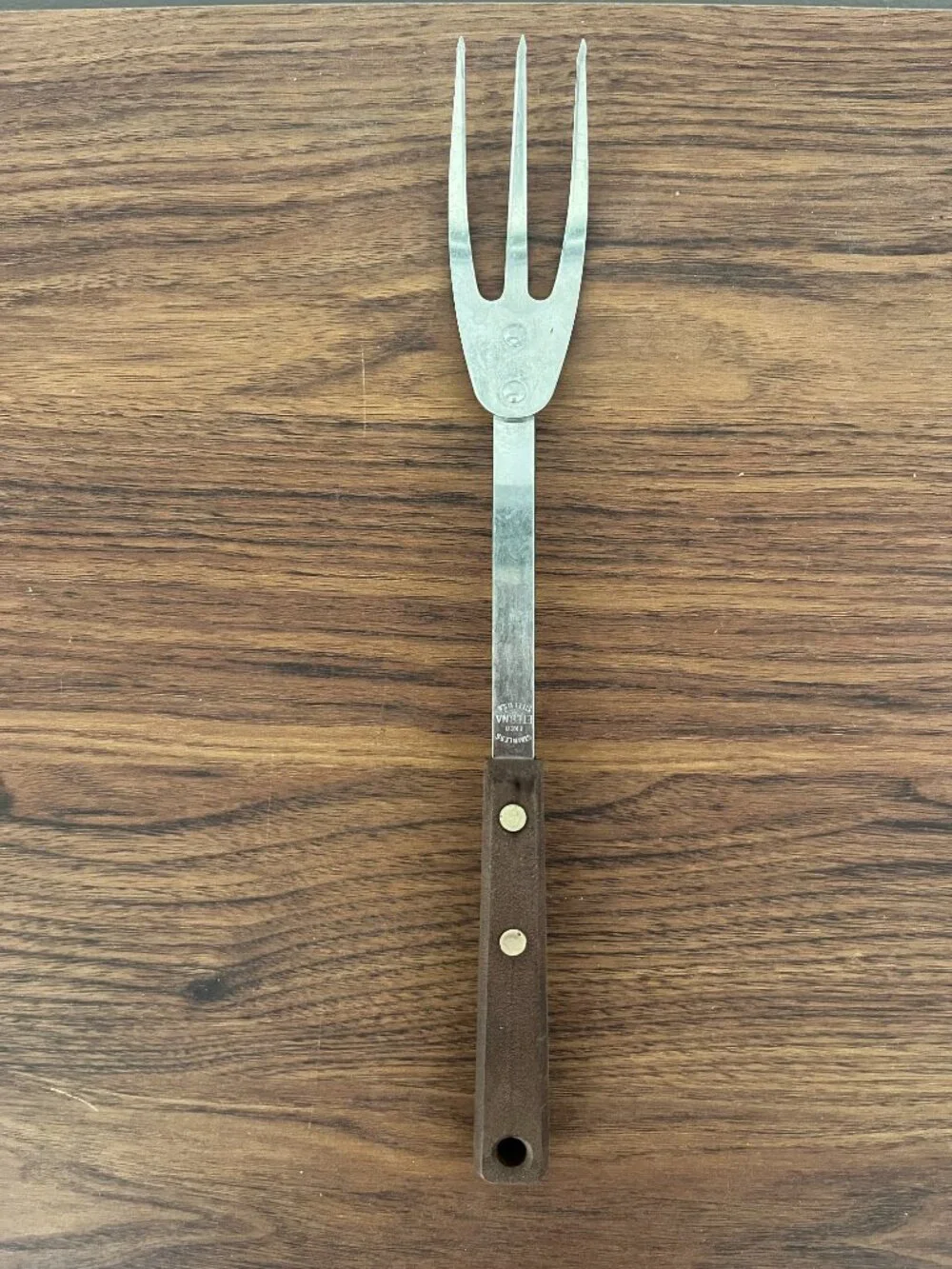 VTG Ekco Eterna Stainless Steel MCM Wooden Spatula Ladle Carving Fork Set of 3